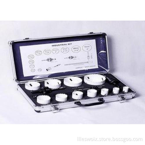 68mm 73mm 76mm HSS Bimetal Hole Saw 16PC With Extension Ba